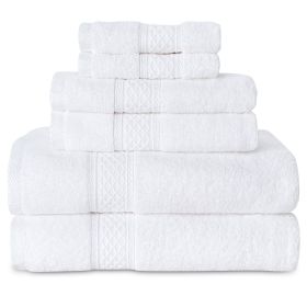 2 Bath Towels 2 Hand Towels 2 Washcloths, Highly Absorbent Towels for Bathroom, Gym, Hotel (White)