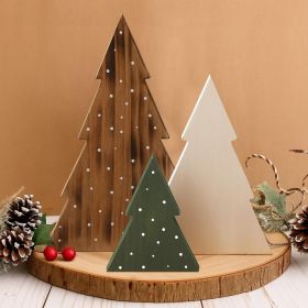 3 Pcs Christmas Decorations Rustic Farmhouse Wood Christmas Trees Neutral Tabletop Tree Signs Decor Freestanding Xmas Wooden Decorations for Fire