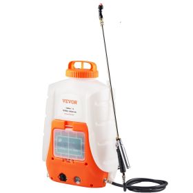 VEVOR Battery Powered Backpack Sprayer, 0-90 PSI Adjustable Pressure, 4 Gallon Tank, Back Pack Sprayer with 8 Nozzles and 2 Wands, 12V 8Ah Batter