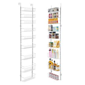 VEVOR Over the Door Pantry Organizer, 9-Tier Pantry Organization and Storage, Heavy-Duty Steel Hanging Spice Rack, Adjustable Wall Seasoning Shel
