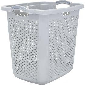 2.5 Bushel Extra Large Plastic Laundry Hamper, Soft Silver, Adult / Tween