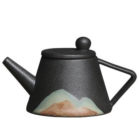 Teapot Ceramic Single Pot Underglaze Color Set Japanese Household Teapot (Option: black)