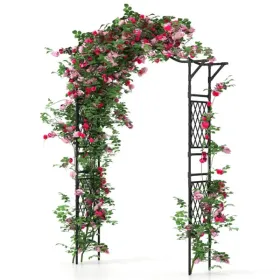 Garden Arch Trellis - PE-Coated Metal, 67"x15.5"x83" Plant Support For Climbing Vines (Option: defaulttitle)