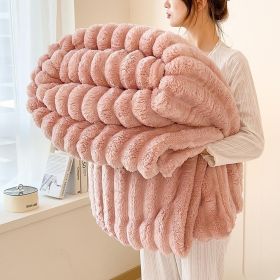 Luxurious Faux Rabbit Fur Blanket - Soft, Warm, And Comfortable, Perfect For Sofas, Beds, Offices, And Travel - A Versatile, All-season Gift And (Option: Pink-40in X 62in100 X 150cm)