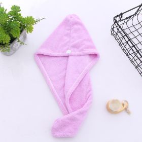 1pc Fast Drying Hair Towel With Button, Super Absorbent Hair Towel Wrap, Soft And Water-Absorbing Hair Drying Towel, Fast Drying Hair Wraps For W (Color: Purple)