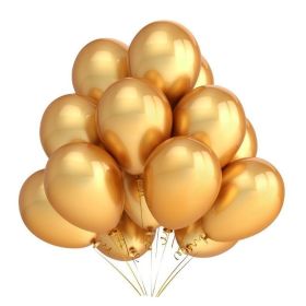 10pcs 12 inch Glossy Pearl Latex Balloons Birthday Party Wedding Colorful Inflatable Decor Ballon Kids Toys Air Balls (Color: Gold)