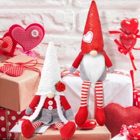 2Pcs Christmas Gnomes Plush Decorations, Christmas Elf Gnomes Swedish Tomte Plush Gnome - Xmas Thanksgiving Home Party Ornaments Boy Girl Decor (Color: Valentines Day)
