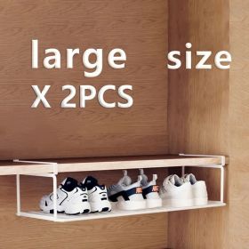 "European Style Shoe Rack - Heavy-Duty Adjustable Shelves + Storage Basket" (Capacity: white large size*2)