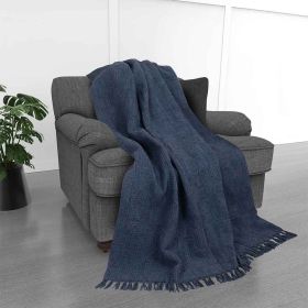 Kathy Ireland Oversized Chenille Fringed Basket Throw (Color: Vintage)