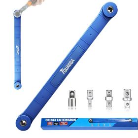 Impact Ready Offset Extension Wrench, Tight Reach Extension Wrench Set, With 1/2", 1/4" And 3/8" Square Drive Adapters (Model: 1 piece)